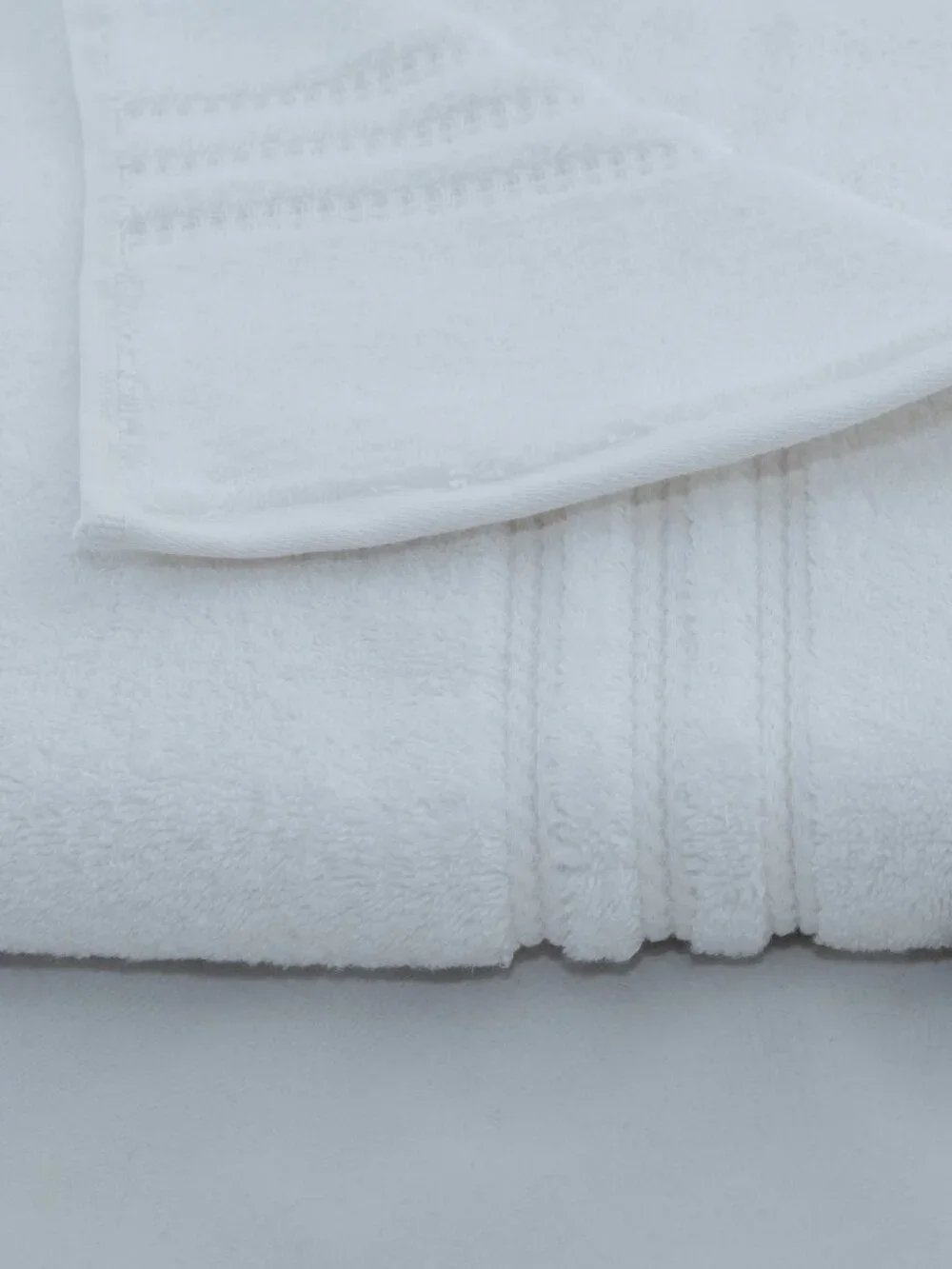NWT 4Pc Hotel Balfour Turkish Cotton Pure White Towels Ribbed Dobby Border